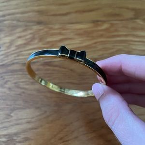 Kate Spade Navy and Gold Bow Bangle Bracelet
